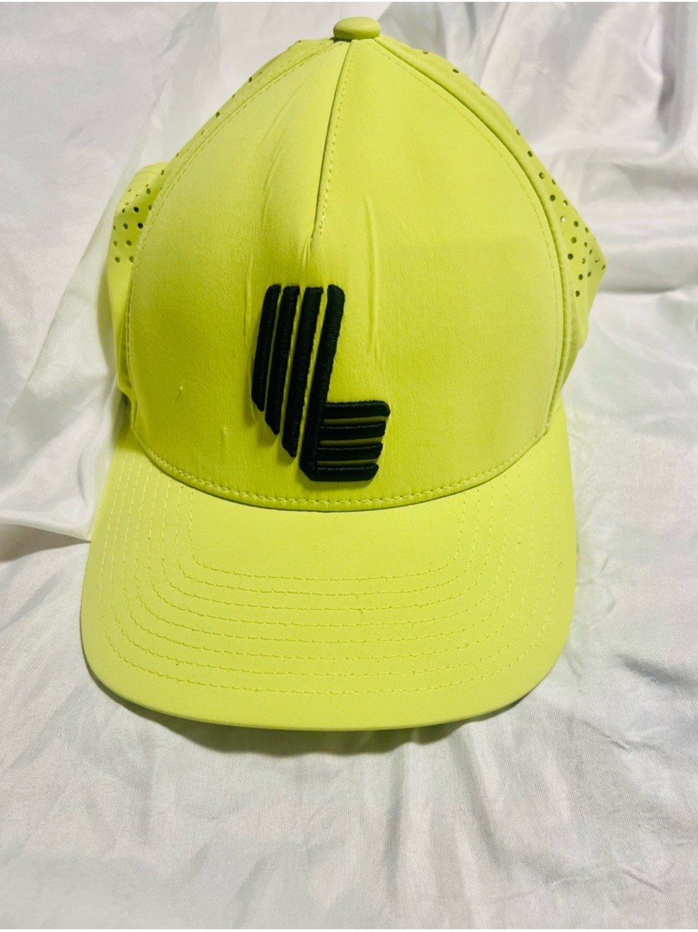 LIV Neon Yellow Golf Baseball Hat League GC Club with Black Raised Logo